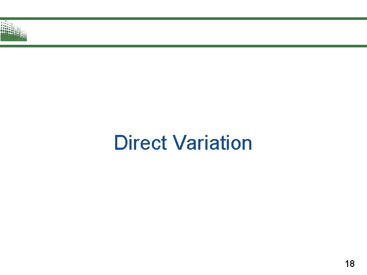 Direct Variation 18 