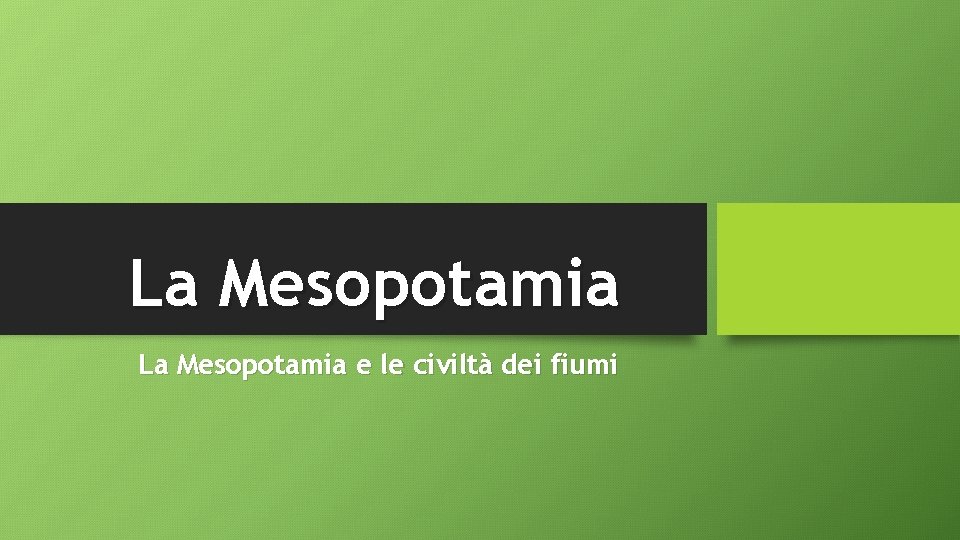 La Mesopotamia e le civiltà dei fiumi 