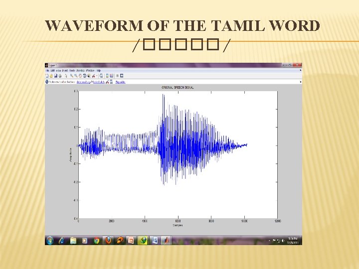 WAVEFORM OF THE TAMIL WORD /����� / 