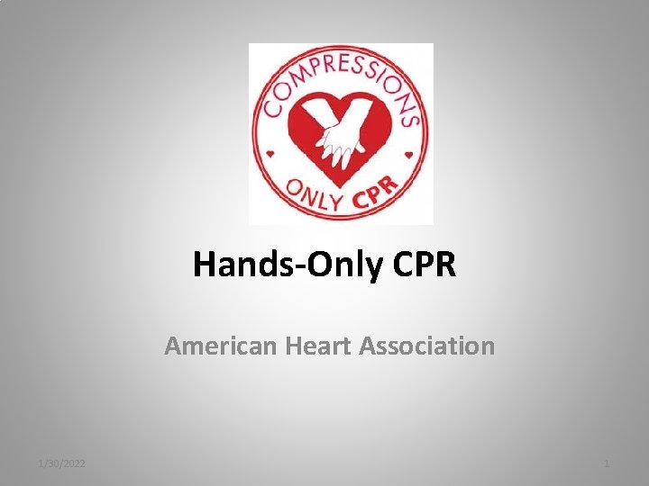 Hands-Only CPR American Heart Association 1/30/2022 1 