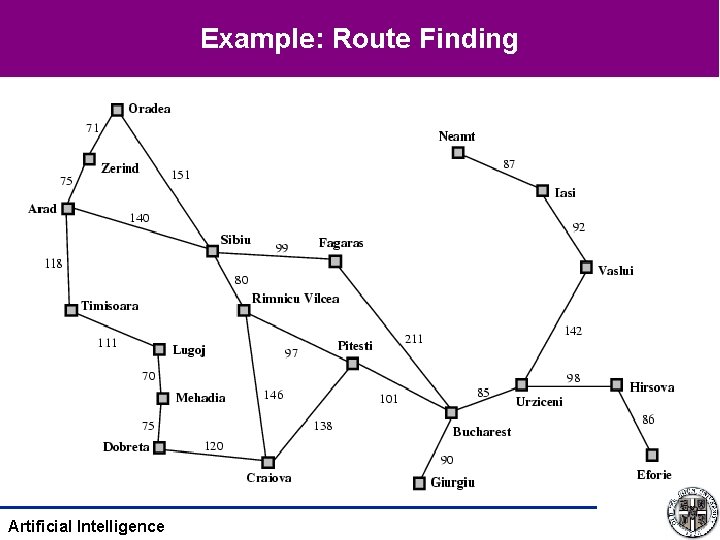 Example: Route Finding Artificial Intelligence 