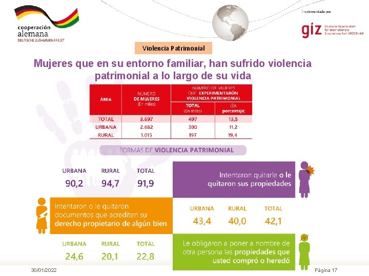 Violencia Patrimonial Mujeres que en su entorno familiar, han sufrido violencia patrimonial a lo