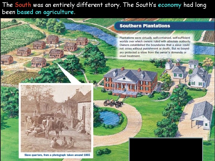 The South was an entirely different story. The South’s economy had long been based