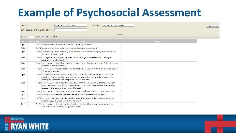 Example of Psychosocial Assessment 