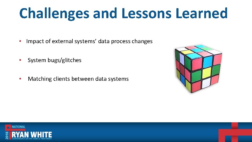 Challenges and Lessons Learned • Impact of external systems’ data process changes • System