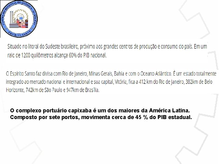 O complexo portuário capixaba é um dos maiores da América Latina. Composto por sete