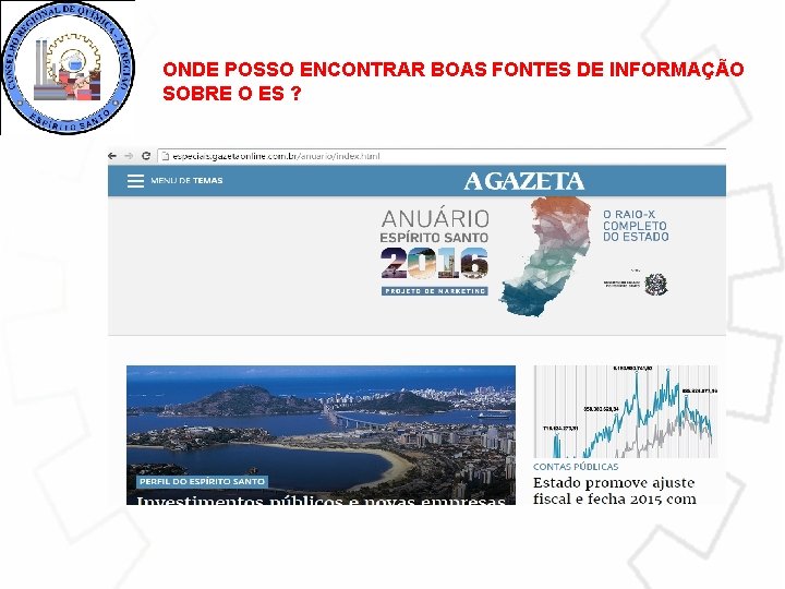 ONDE POSSO ENCONTRAR BOAS FONTES DE INFORMAÇÃO SOBRE O ES ? 