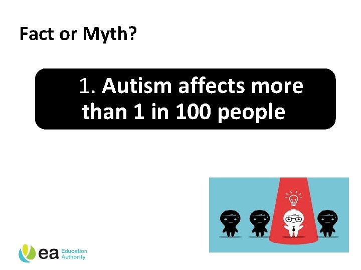 Fact or Myth? 1 1. Autism affects more than 1 in 100 people. 