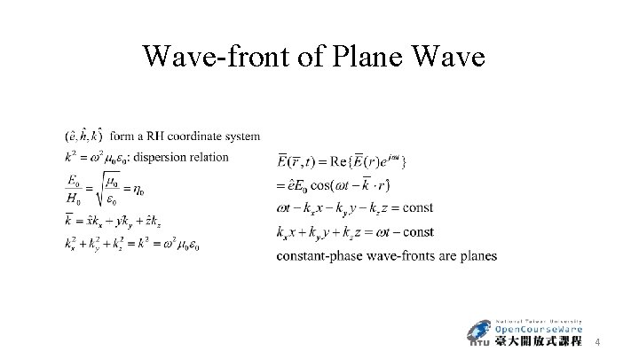 Wave-front of Plane Wave 4 