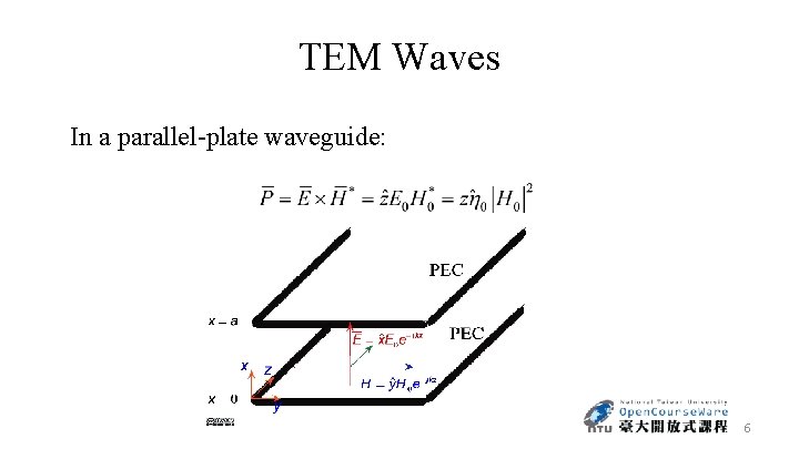 TEM Waves In a parallel-plate waveguide: 6 