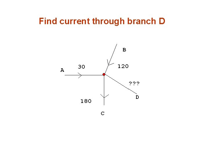 Find current through branch D 