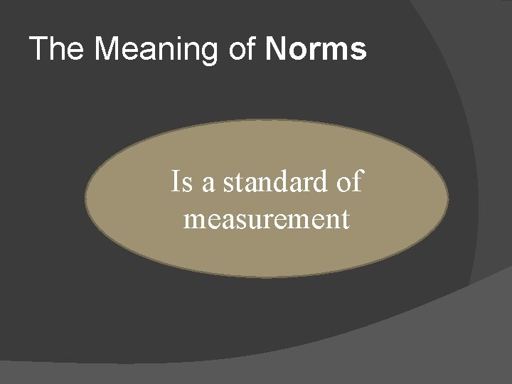 The Meaning of Norms Is a standard of measurement 