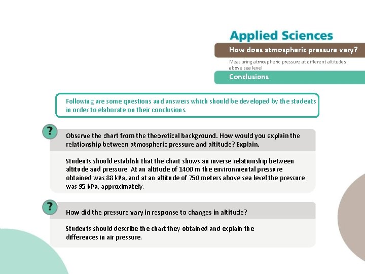 How does atmospheric pressure vary? Measuring atmospheric pressure at different altitudes above sea level