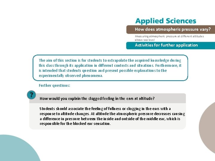 How does atmospheric pressure vary? Measuring atmospheric pressure at different altitudes above sea level