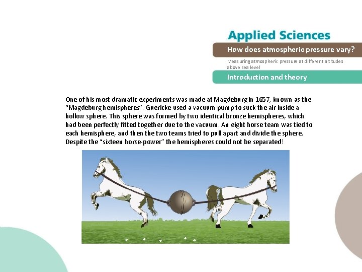 How does atmospheric pressure vary? Measuring atmospheric pressure at different altitudes above sea level