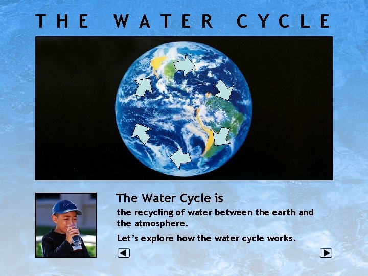 T H E W A T E R C Y C L E The