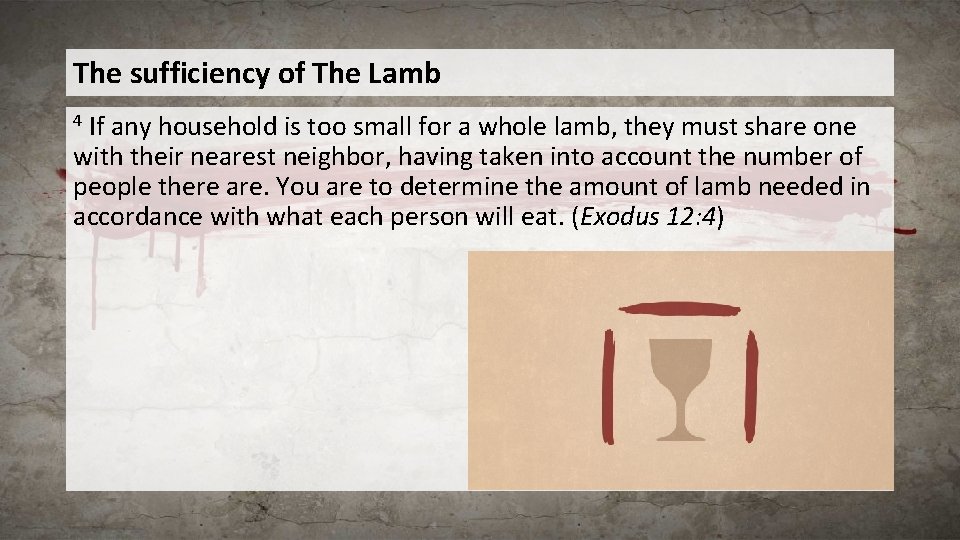 The sufficiency of The Lamb If any household is too small for a whole