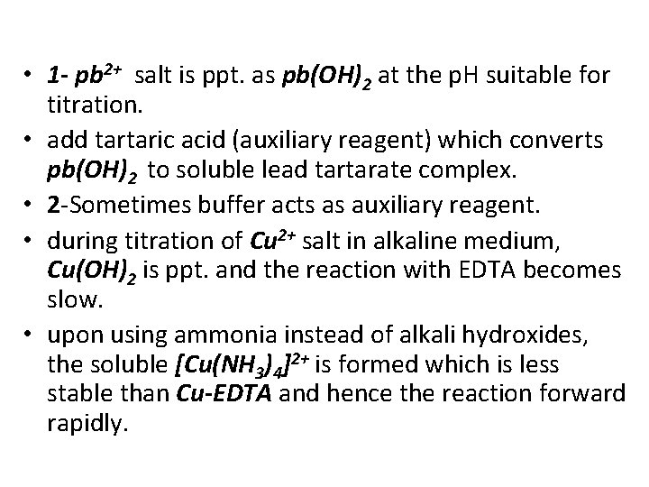  • 1 - pb 2+ salt is ppt. as pb(OH)2 at the p.