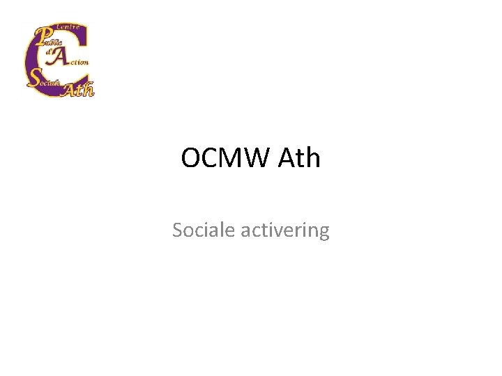 OCMW Ath Sociale activering 