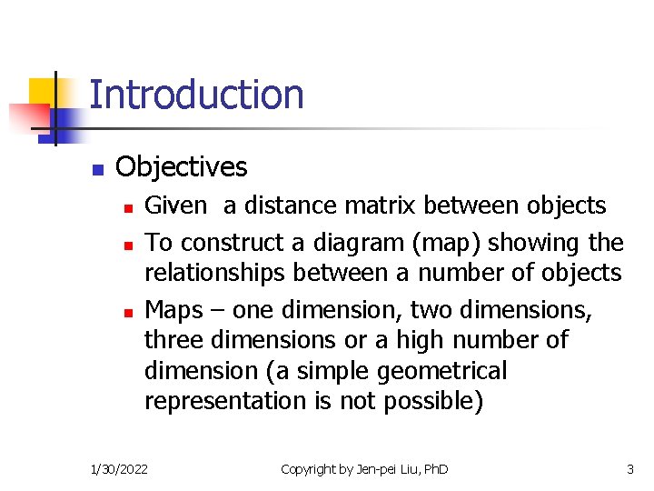 Multivariate Statistical Methods Multidimensional Scaling by Jenpei Liu