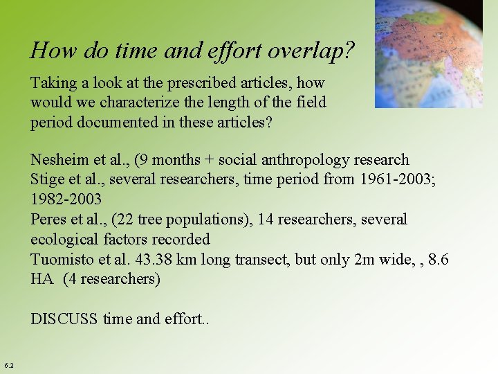 How do time and effort overlap? Taking a look at the prescribed articles, how