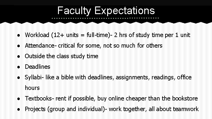 Unit Expectations Transitions What Every Student Should Know Orange Coast