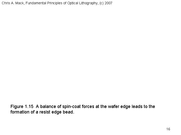 Chris A. Mack, Fundamental Principles of Optical Lithography, (c) 2007 Figure 1. 15 A