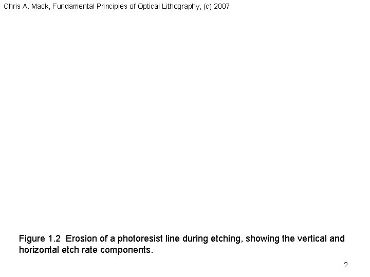 Chris A. Mack, Fundamental Principles of Optical Lithography, (c) 2007 Figure 1. 2 Erosion