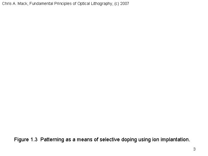 Chris A. Mack, Fundamental Principles of Optical Lithography, (c) 2007 Figure 1. 3 Patterning