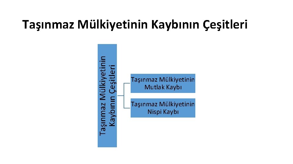 Taşınmaz Mülkiyetinin Kaybının Çeşitleri Taşınmaz Mülkiyetinin Mutlak Kaybı Taşınmaz Mülkiyetinin Nispi Kaybı 