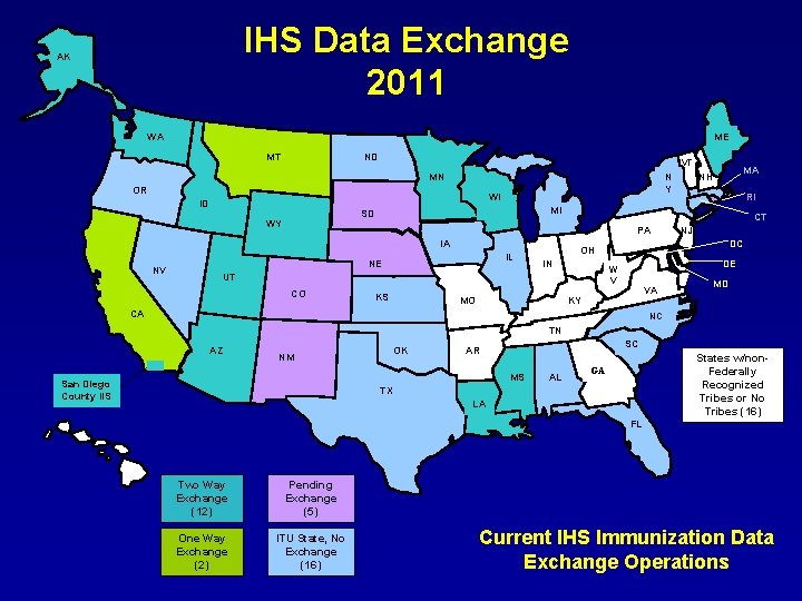 IHS Data Exchange 2011 AK WA ME MT ND VT MN OR N Y IHS Data Exchange 2011 AK WA ME MT ND VT MN OR N Y