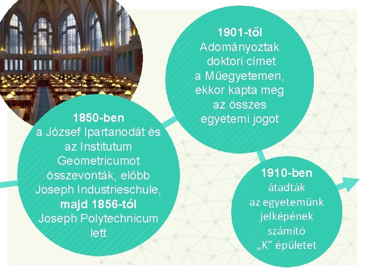 1850 -ben a József Ipartanodát és az Institutum Geometricumot összevonták, előbb Joseph Industrieschule, majd