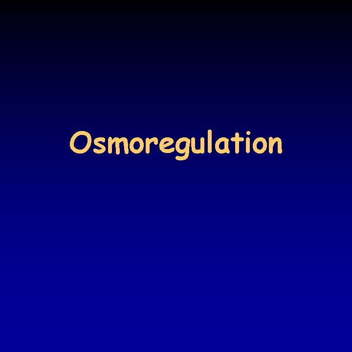 Osmoregulation 