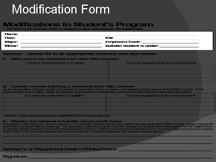 Modification Form 