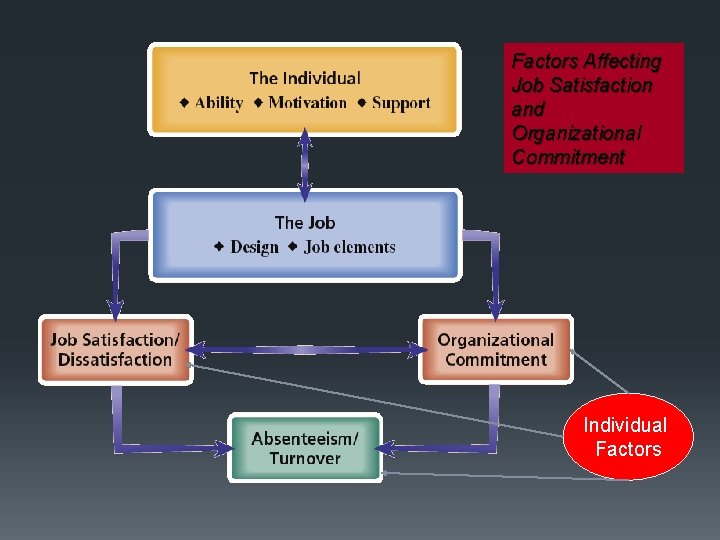 Factors Affecting Job Satisfaction and Organizational Commitment Individual Factors 
