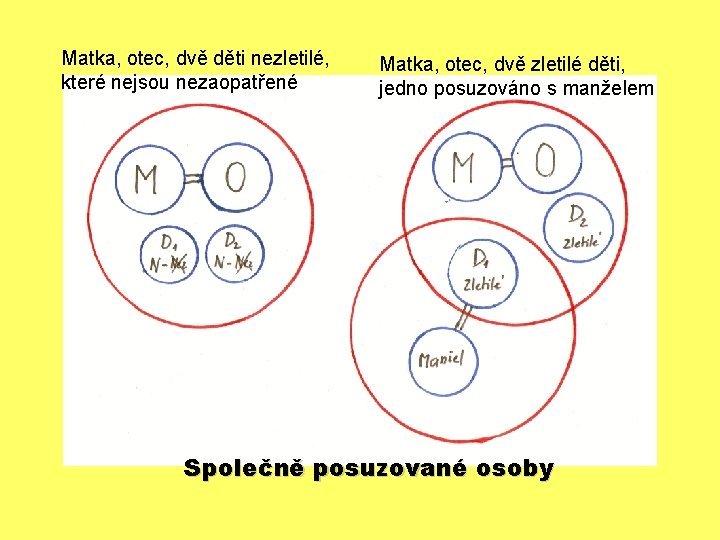 Matka, otec, dvě děti nezletilé, které nejsou nezaopatřené Matka, otec, dvě zletilé děti, jedno