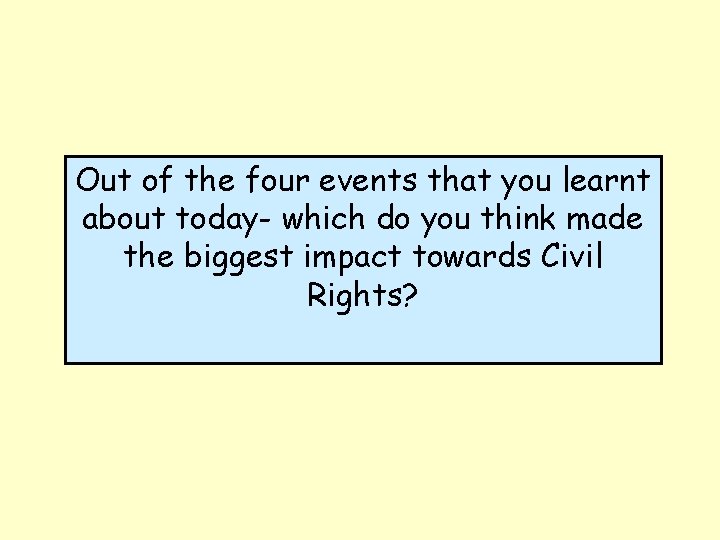 Out of the four events that you learnt about today- which do you think