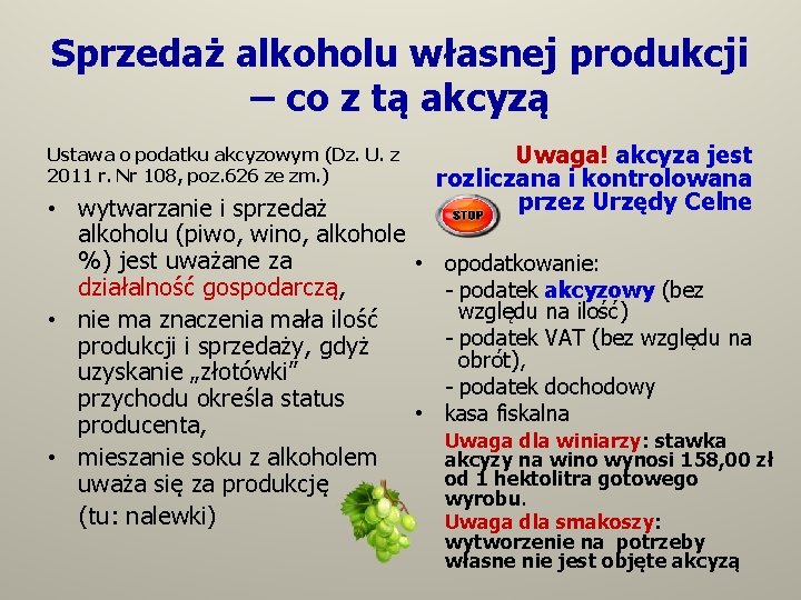 Sprzedaż alkoholu własnej produkcji – co z tą akcyzą Ustawa o podatku akcyzowym (Dz.