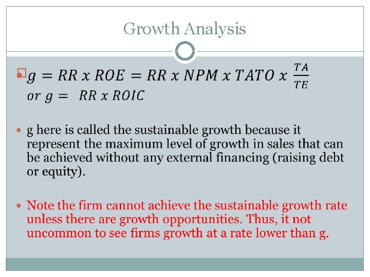 Growth Analysis � 