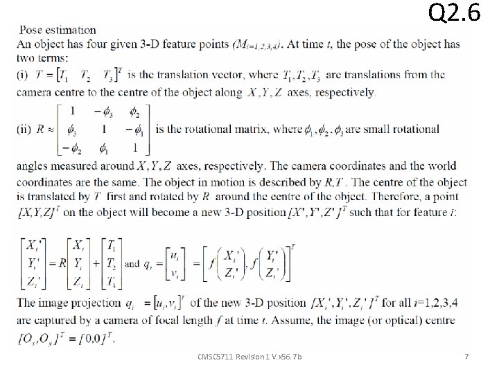 Q 2. 6 • CMSC 5711 Revision 1 V. x 56. 7 b 7