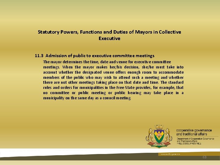 Statutory Powers, Functions and Duties of Mayors in Collective Executive 11. 3 Admission of Statutory Powers, Functions and Duties of Mayors in Collective Executive 11. 3 Admission of