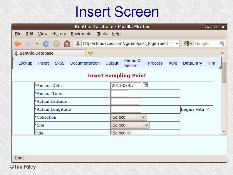 Insert Screen ©Tim Riley 