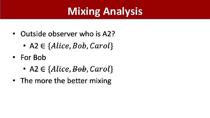 Mixing Analysis • 