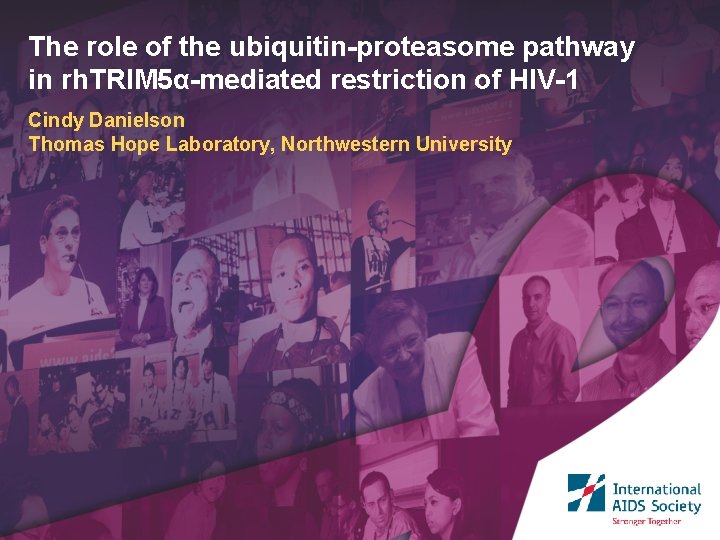 The role of the ubiquitin-proteasome pathway in rh. TRIM 5α-mediated restriction of HIV-1 Cindy