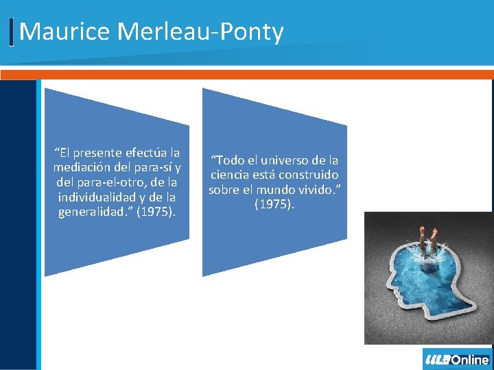 Maurice Merleau-Ponty “El presente efectúa la mediación del para-sí y del para-el-otro, de la