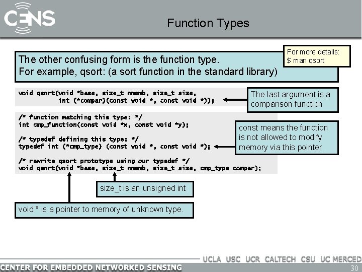 Function Types The other confusing form is the function type. For example, qsort: (a Function Types The other confusing form is the function type. For example, qsort: (a