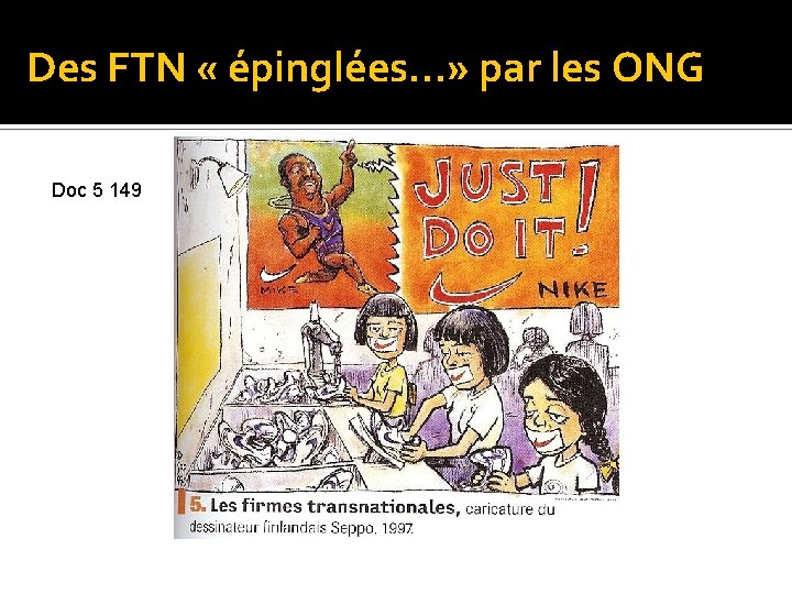 Des FTN « épinglées…» par les ONG Doc 5 149 