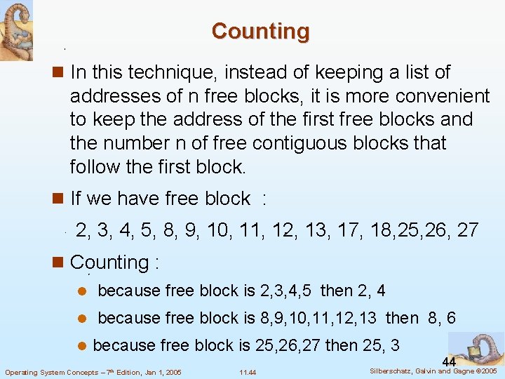Counting n In this technique, instead of keeping a list of addresses of n