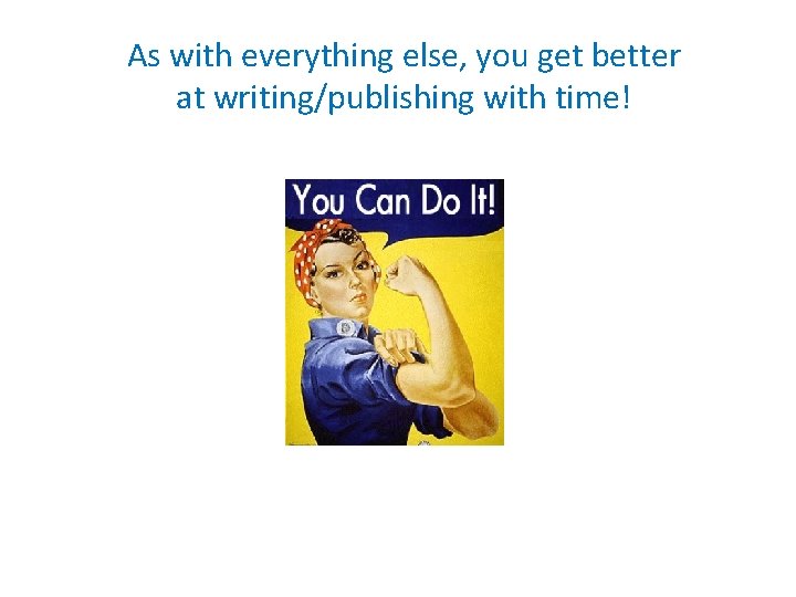 As with everything else, you get better at writing/publishing with time! 