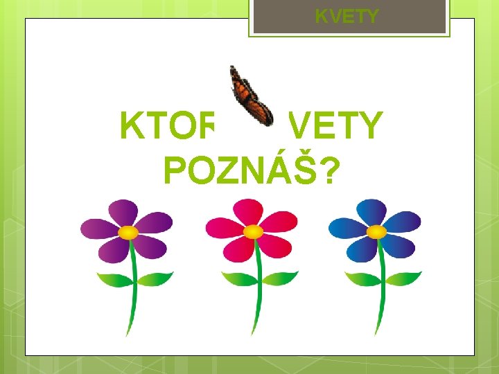 KVETY KTORÉ KVETY POZNÁŠ? 